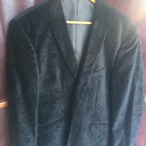 Gothic, vampire black velvet brocade evening jacket 42R